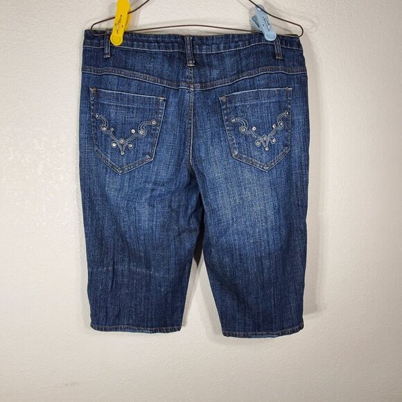 VTG Gitano Womens Size 14 Denim Bermuda Shorts Zippered Button Fly - Picture 2 of 13